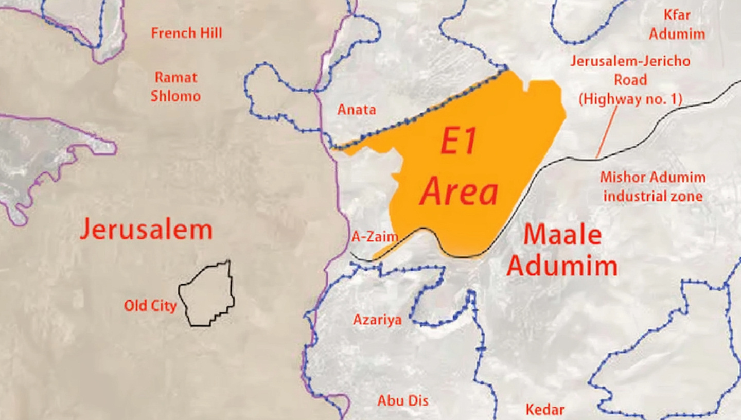 E1 Area map, east of Jerusalem