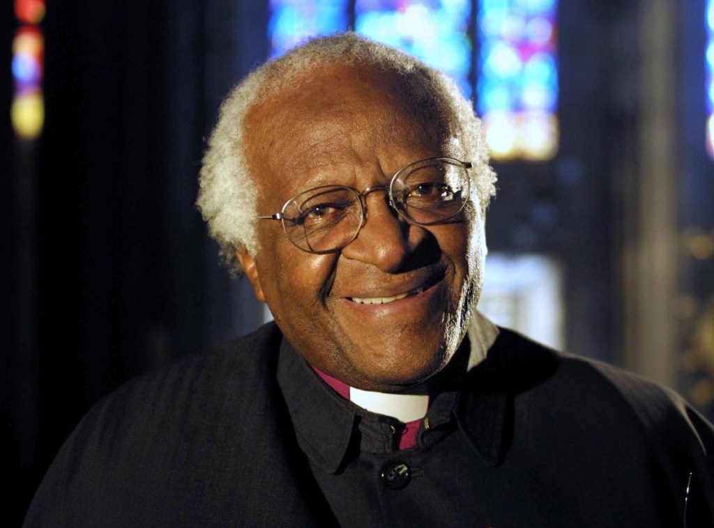 Desmond Tutu, original photo by Benny Gool, extended at the sides using AI