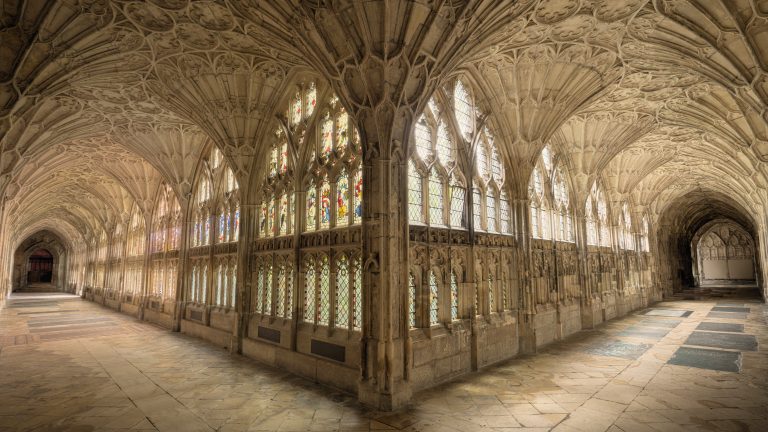 Gloucester Cathedral cloisters – photo by Michael D Beckwith