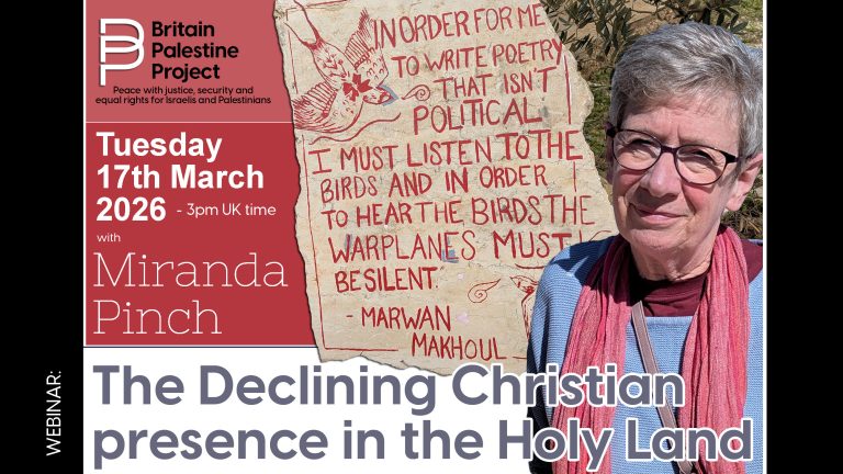 WEBINAR: The Declining Christian presence in the Holy Land with Miranda Pinch, Tues 17th March 2026